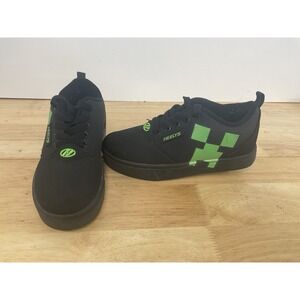 Heelys X Minecraft Pro 20 Black Skate Shoes With Wheels Size 2 US Youth